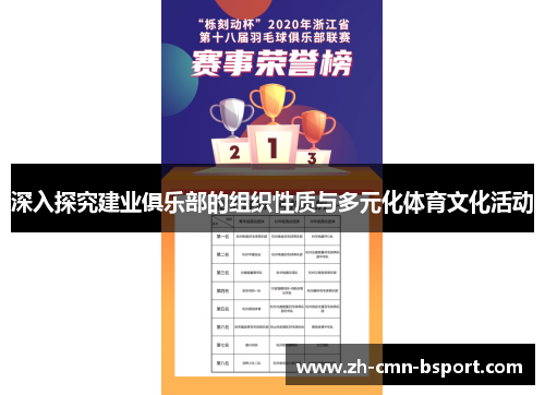 深入探究建业俱乐部的组织性质与多元化体育文化活动 深入探究建业俱乐部的组织性质与多元化体育文化活动